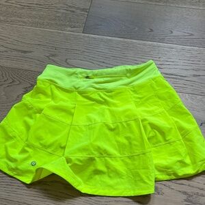 Lululemon neon yellow tennis skirt, 4
